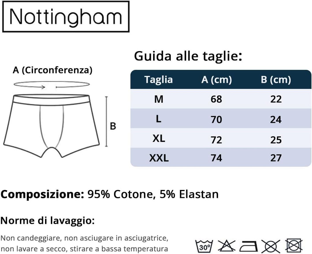Nottingham Herren Slips/Boxershorts Unterwäsche Stretch-Baumwolle XL Boxershorts 6er Pack Mehrfarbig