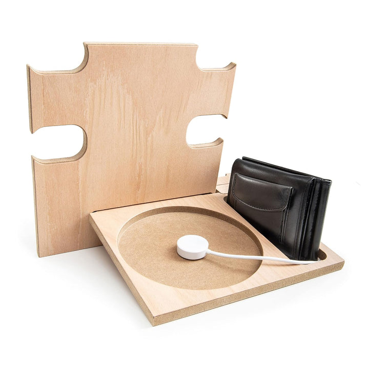 Personalisierte Dockingstation, Smartphone-Ständer - Nachttischhalter aus Holz, Geschenkidee für Män