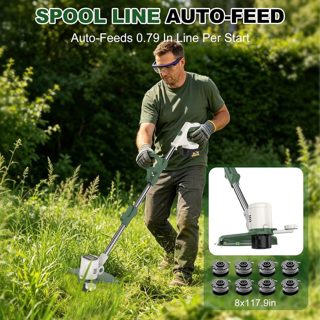 Akku Rasentrimmer 21V, 3-in-1 Rasentrimmer, Kantenschneider &amp; Gartenreiniger, 4000mAh Hochleistungsa