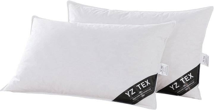 Gänsefedern und -daunen, 100 % Baumwolle, weich, Hotelqualität, 2 Stück 15% Down Pillows, 15% Down P