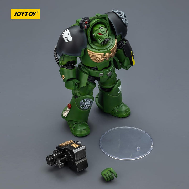 JOYTOY Warhammer 40K Salamanders Terminator 2 with Power Fist and Storm Bolter 1/18 Action Figur，Sam