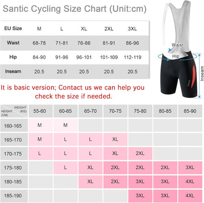 Santic Fahrradhose Damen Lang mit Träger Fahrrad Trägerhose Gepolstert Radhose Lang mit Träger mit T