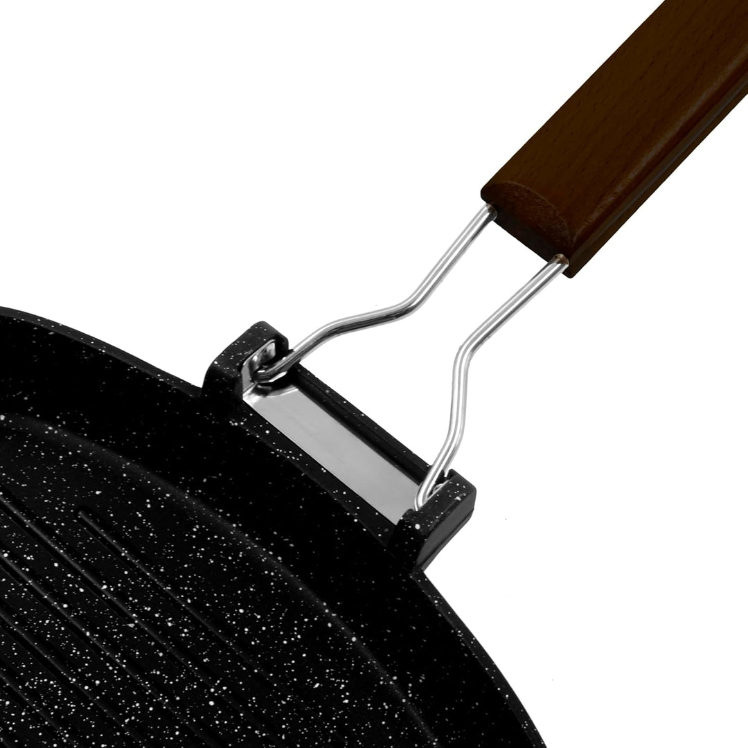 Zanetti, Grillpfanne 20 x 20 cm, Grillplatte aus Aluminium-Druckguss mit hoher Dicke, Grillplatte fü