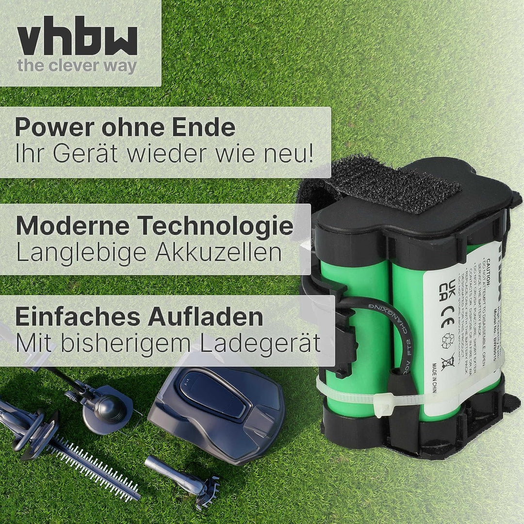 vhbw Akku kompatibel mit Husqvarna Automower 105, 305, 308, 308X, 308 X Mähroboter, Rasenroboter - (