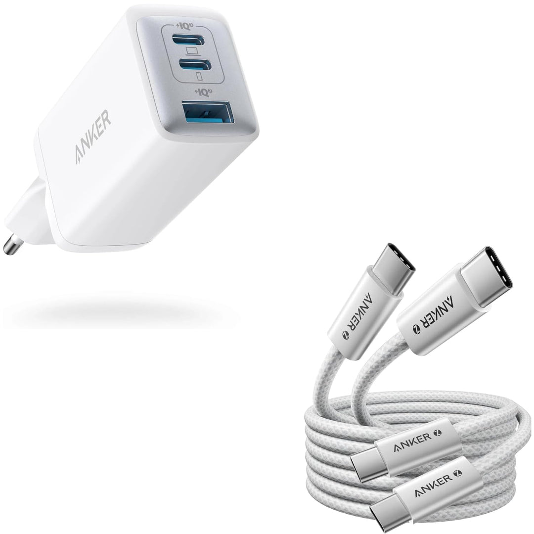 Anker 240W USB C Kabel [2 Stück 1,8m]+Anker 65W USB C Ladegerät