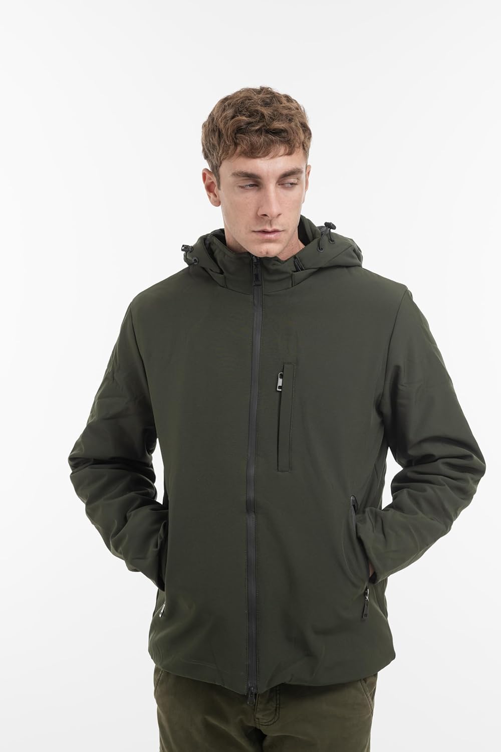 TONY BACKER Herren-Winterjacke, Softshelljacke, wasserdicht, winddicht, mit Kapuze, warme Jacke für