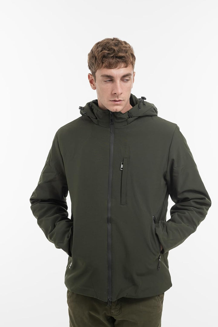 TONY BACKER Herren-Winterjacke, Softshelljacke, wasserdicht, winddicht, mit Kapuze, warme Jacke für