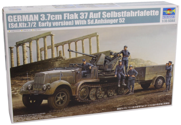 Trumpeter 01525 Modellbausatz German3.7cm Flak37 auf Selbstfahrlafette (Sd.Kfz.7/2 Early Version), M