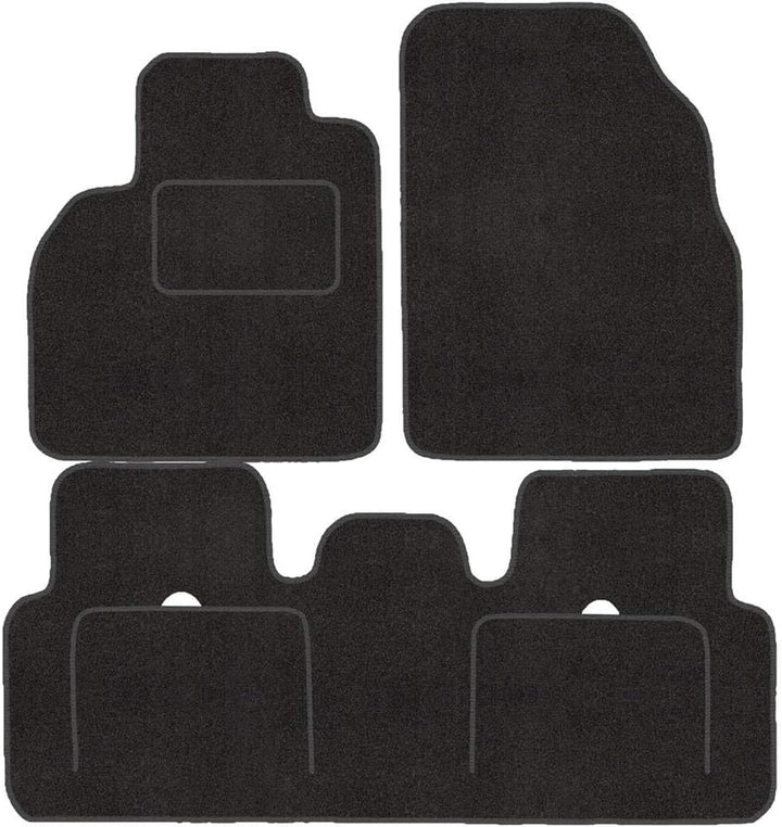 Fussmatten mit Clips 4er Set für Renault Scenic 2 II 2003-2009 Velours Automatten Vorne, Hinten + Cl