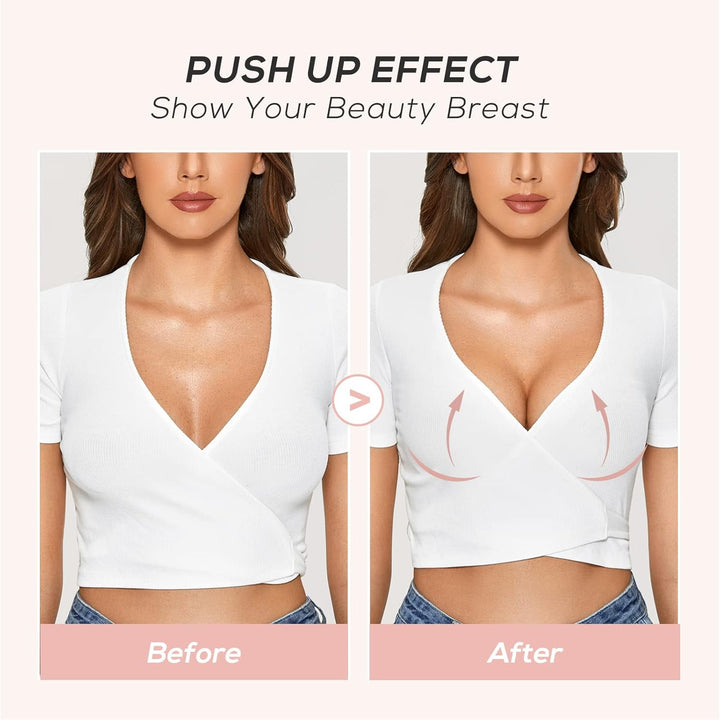 DOBREVA Damen Push Up Bügel BH Soft T Shirt BHS mit Licht Gepolstert Komfort Sexy 75AA Cerise, 75AA