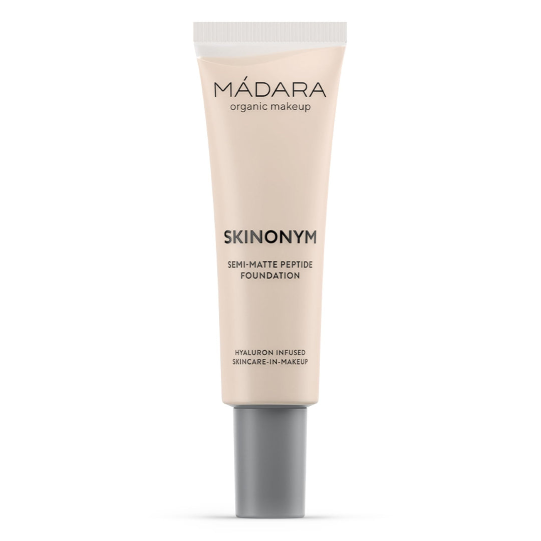 MÁDARA Organic Skincare | SKINONYM Semi-Matte Peptide Foundation, 10 PORCELAIN, 30ml – Gestärkt durc