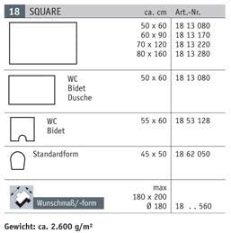 Rhomtuft Badteppiche Square Taupe - 58 50x60 cm, 50x60 cm