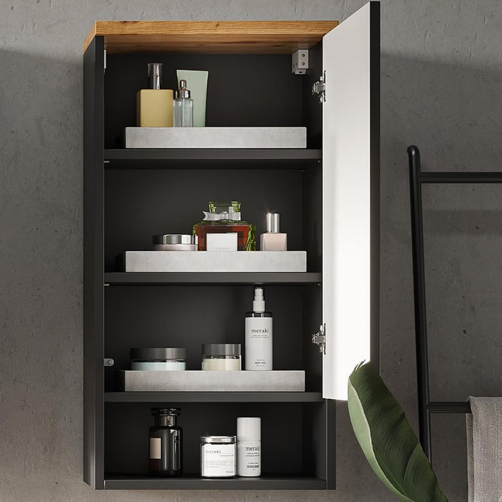 Vicco Badschrank Eden, Anthrazit/Artisan-Eiche, 40 x 77 cm Anthrazit Hängeschrank, Anthrazit Hängesc