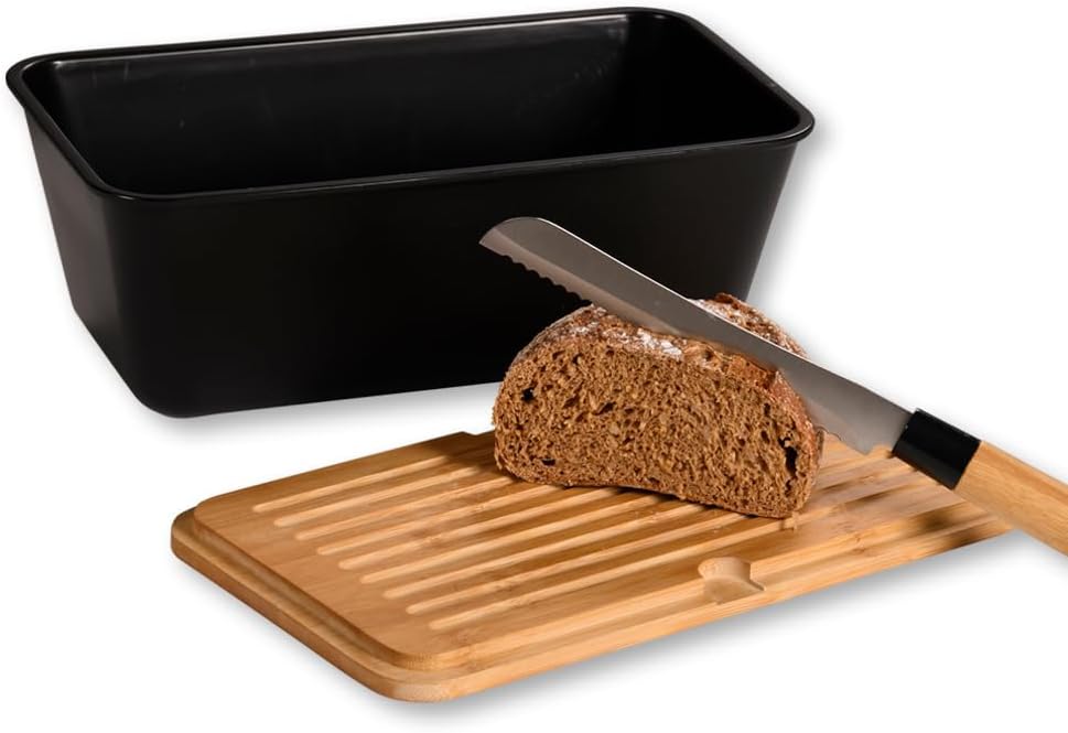 Kesper | Brotbox, Material: Kunststoff, Bambus, Masse: B: 35 x H: 13,5 x T: 20 cm, Farbe: Schwarz, B
