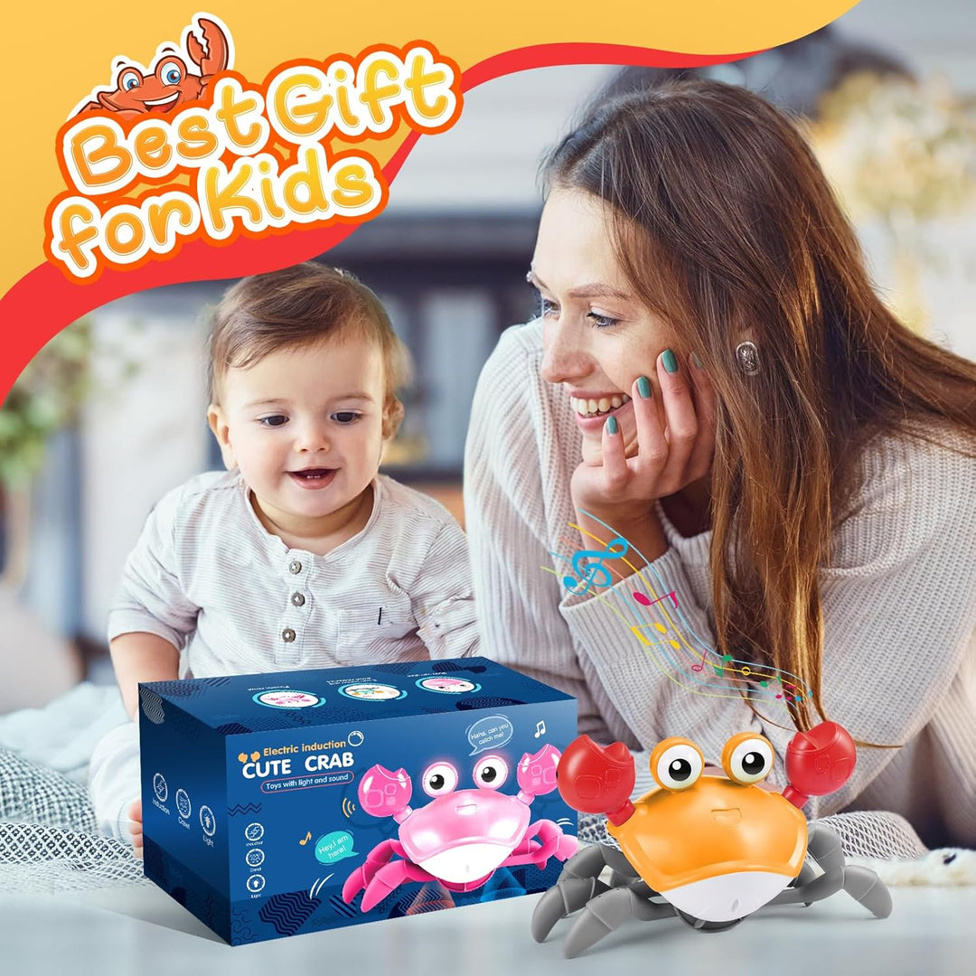 Adeokay Krabbe Baby Spielzeug 1 2 3 Jahr, Baby Crab Crawling Toy Spielzeug ab 6 7 8 9 10 Monate Kind