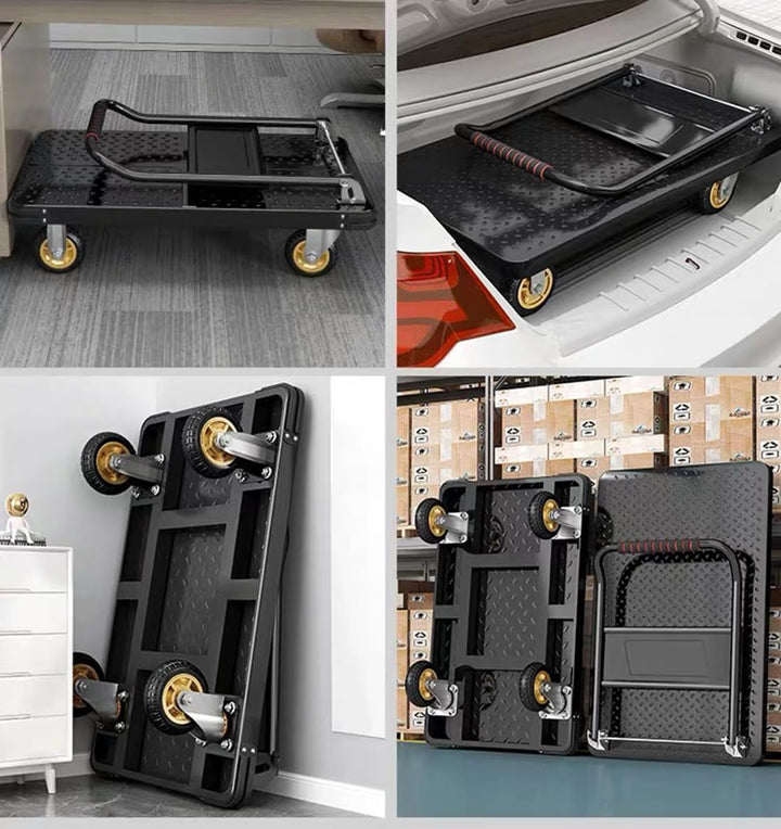 Platform Trucks Industrial Trolley 90x60cm Portable Moving Cart Large Flatbed with Wheels 2200kg. Lo
