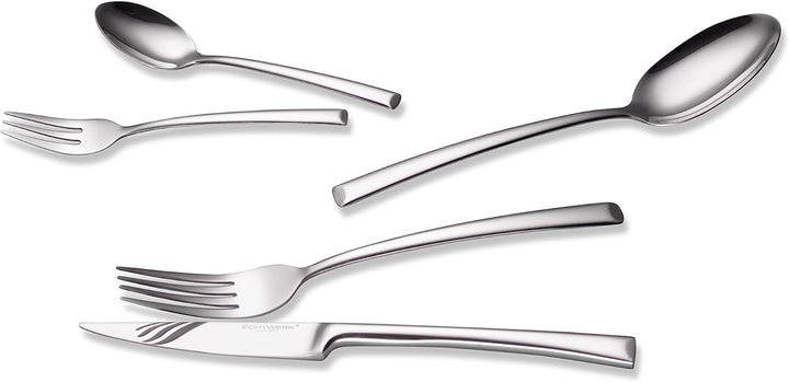 ECHTWERK Tafelbesteck Avelino, Silber Edition, 30-teilig, Essbesteck für bis zu 6 Personen, Edelstah