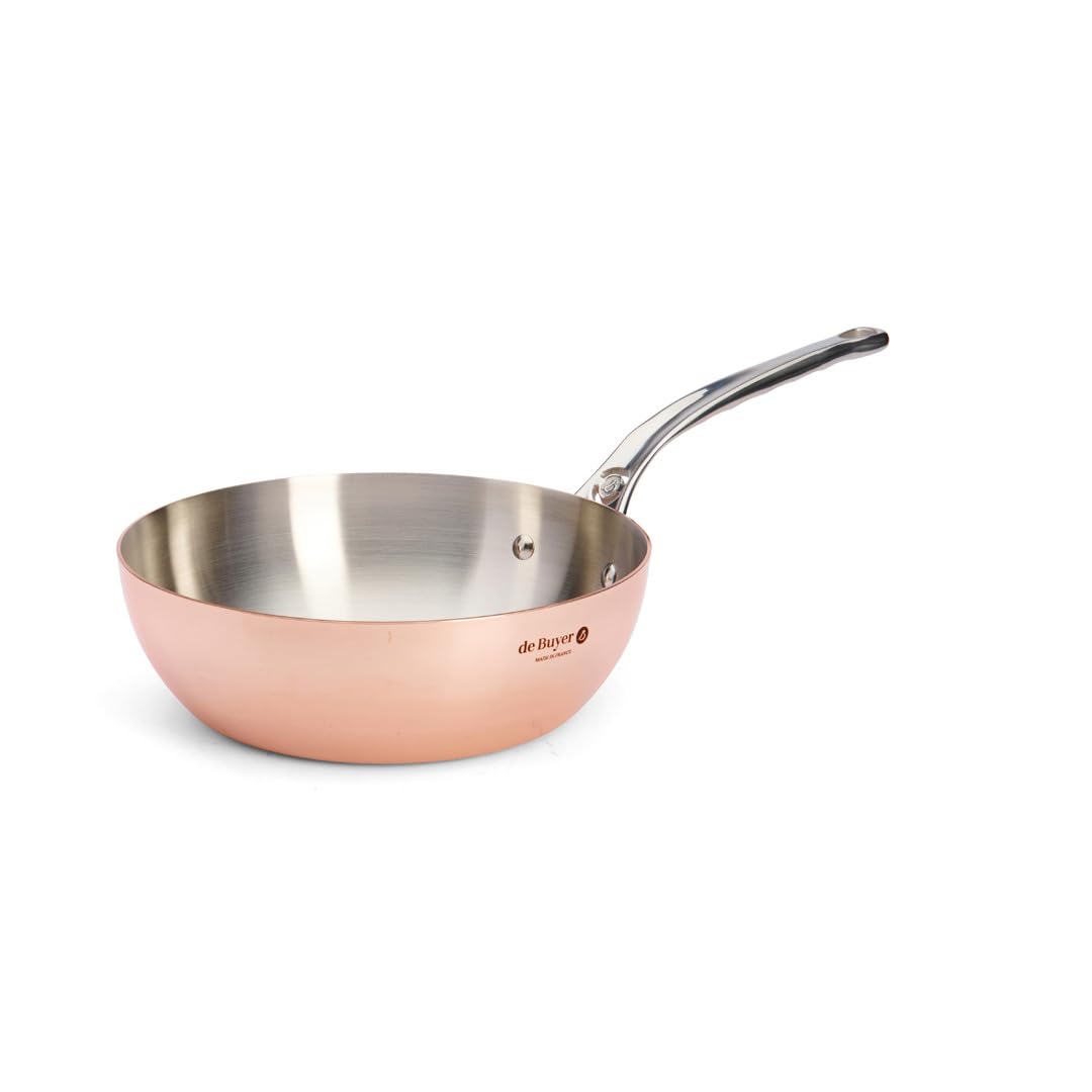 De Buyer - konische Sauteuse PRIMA MATERA aus 90% Kupfer und 10% Edelstahl - 24 cm Durchmesser - 623