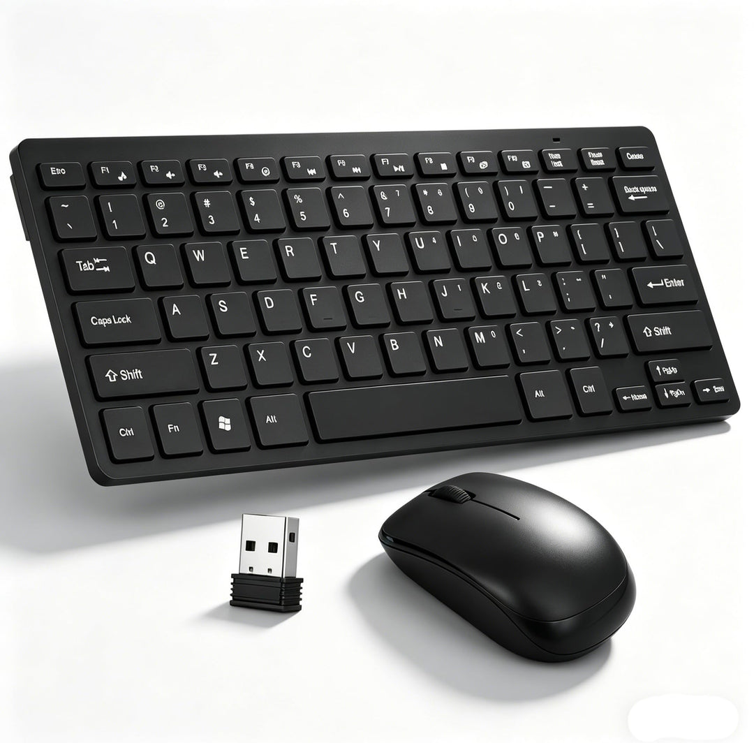 Kabellose Tastatur- und Maus-Kombination, 2,4 GHz Tragbar Wiederaufladbare Funktastatur Maus, Mechan