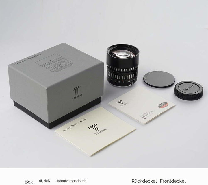 TTARTISAN 50 mm F0,95 APS-C Kameraobjektiv, manuelle grosse Blende, Prime-Kameraobjektiv, spiegellos