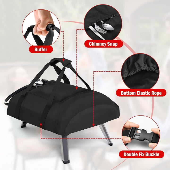 Pizzaofen Abdeckung für Ooni Koda 16, 600D Wasserdicht Pizzaofen Tragetasche Oxford-Stoff Tragetasch