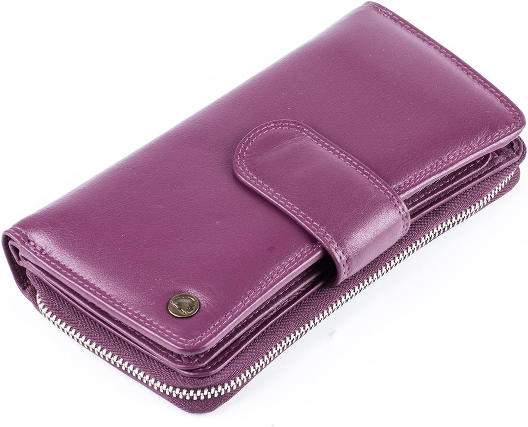 Greenburry Spongy Nappa 970-28 Purple Leder - grosse Damenbörse Geldbörse