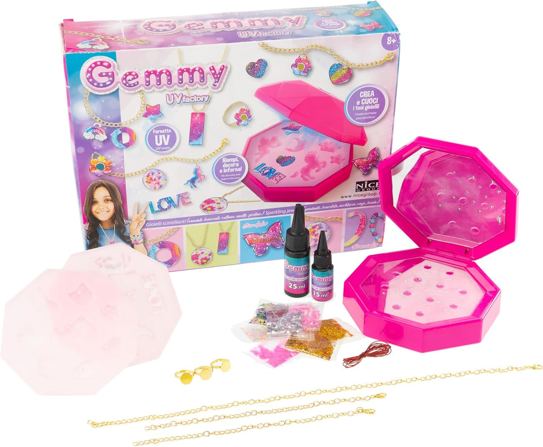 Nice - Gemmy UV-Fabrik-Set zum Erstellen oder Backen Ihres Lieblingsschmucks, mehrfarbig (83003)