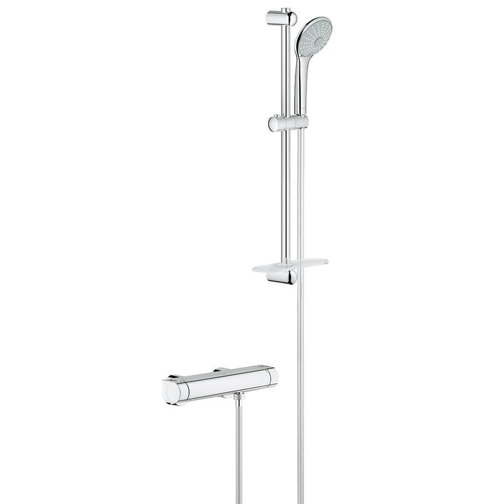 Grohe GRT 2000 THM Brause AP 1/2" +Brs.garn., Silber 600 mm mit Brauseset Single, 600 mm mit Brauses
