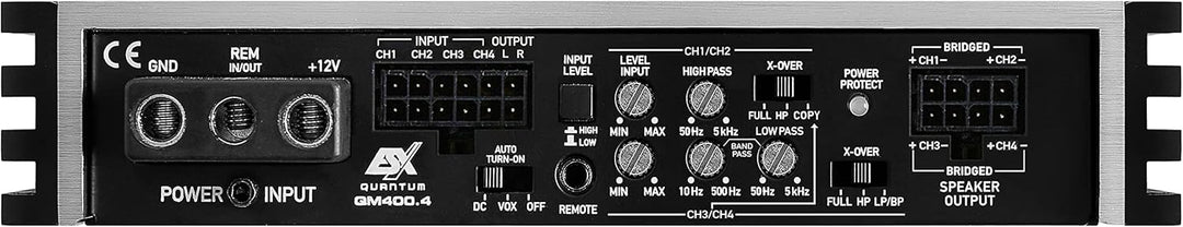 B-Ware K ESX QM400.4 | 4-Kanal Class D Mini Digital Verstärker Endstufe 450 Watt RMS Ausgangsleistun