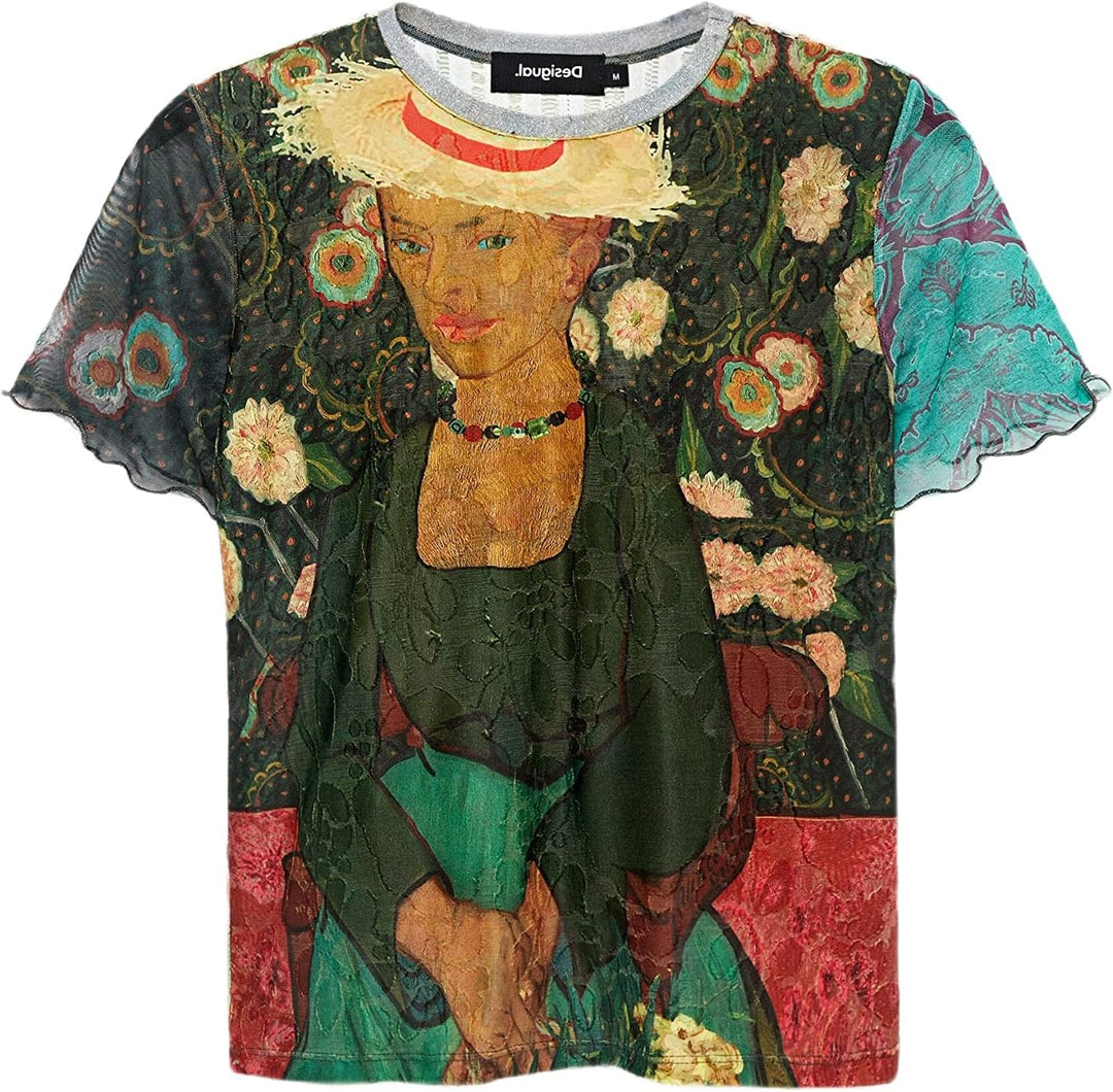 Desigual Damen Ts_la Berceuse T-Shirt XS Grün, XS Grün