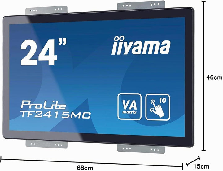 iiyama Prolite TF2415MC-B2 60,5 cm (23,8") VA LED-Monitor Full-HD Open Frame 10 Punkt Multitouch kap