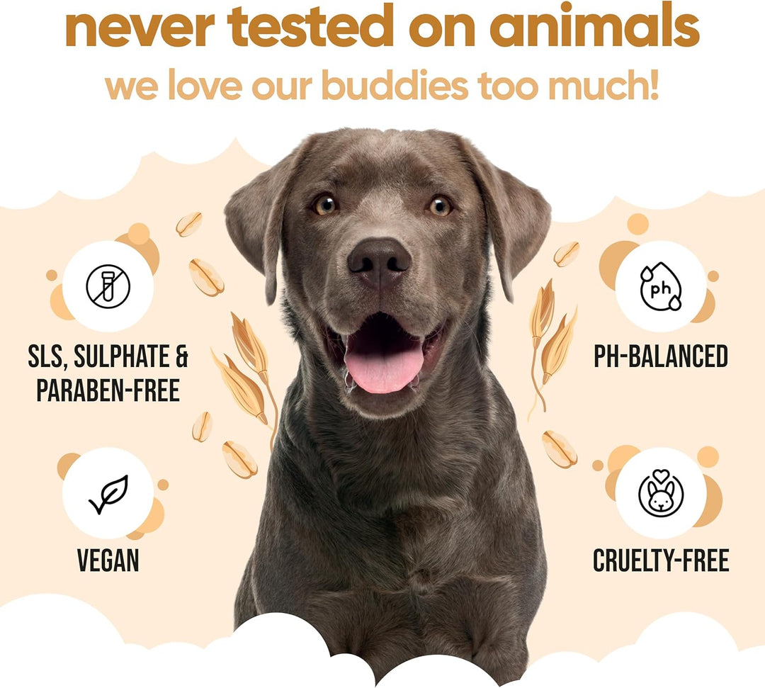Haferflocken-Hundeshampoo von Buddycare - Shampoo für Hunde mit gereizter Haut - Beruhigend und Feuc
