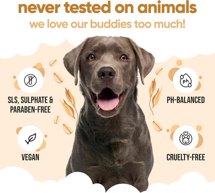 Haferflocken-Hundeshampoo von Buddycare - Shampoo für Hunde mit gereizter Haut - Beruhigend und Feuc