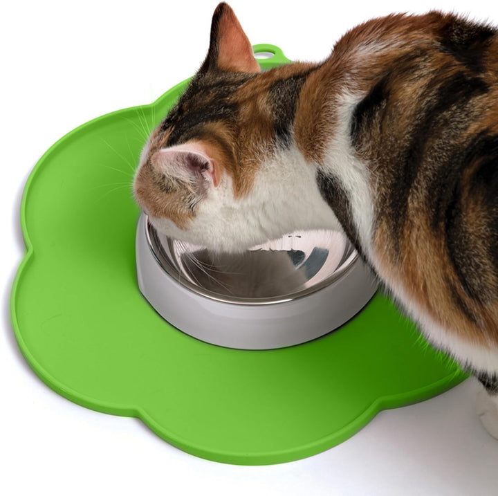 Catit Silikonmatte in Blumenform, wasserdichte Unterlage für Trinkbrunnen, 30cm, grün, 1 Stück (1er