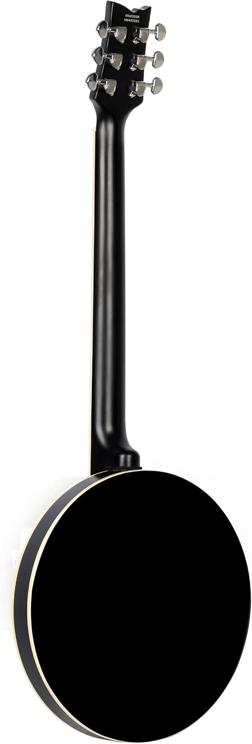 Ortega Raven Serie Banjo (6-Saiter, Pickup, Volume Regler, Luxus-Gigbag) schwarz, OBJE350/6-SBK