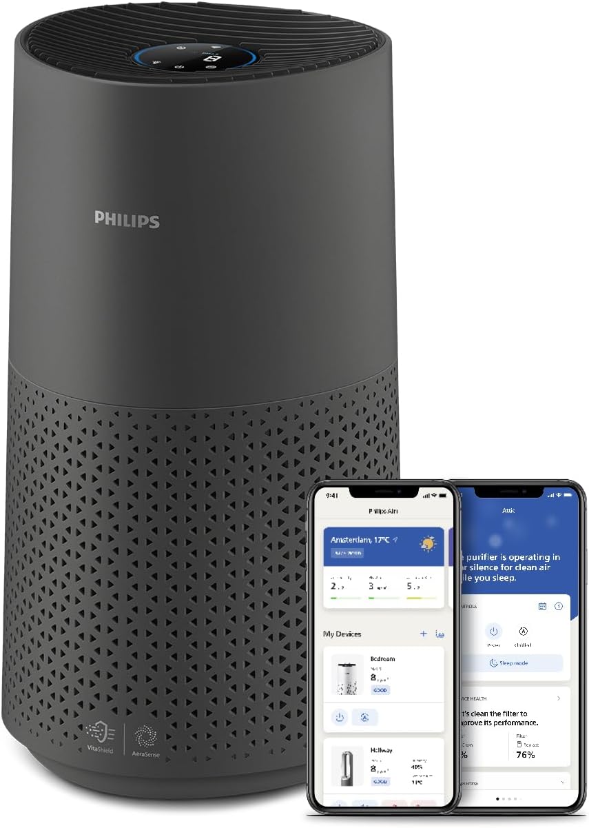 Philips Luftreiniger der Serie 1000i - Entfernt Keime, Staub und Allergene in Räumen bis zu 78 m², S