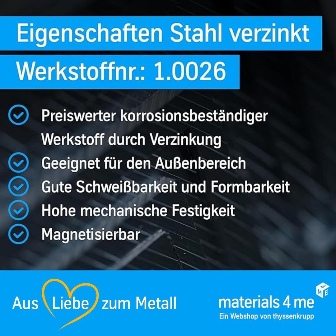 thyssenkrupp Stahlrohr verzinkt Ø 60,3 x 3,6 mm (2") in 1500 mm Länge | Rundrohr Stahl | Konstruktio