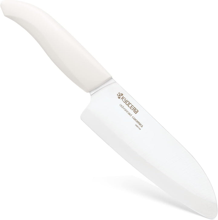 Kyocera Cut&Peel Set, Santokumesser (Klinge: 14 cm) mit Sparschäler, weisser Griff Weiss Cut & Peel