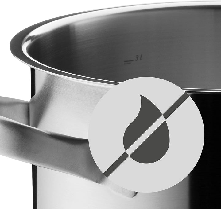 WMF Gourmet Plus Stielkasserolle 16cm ohne Deckel, Kochtopf klein 1,4l, Milchtopf Induktion, Cromarg