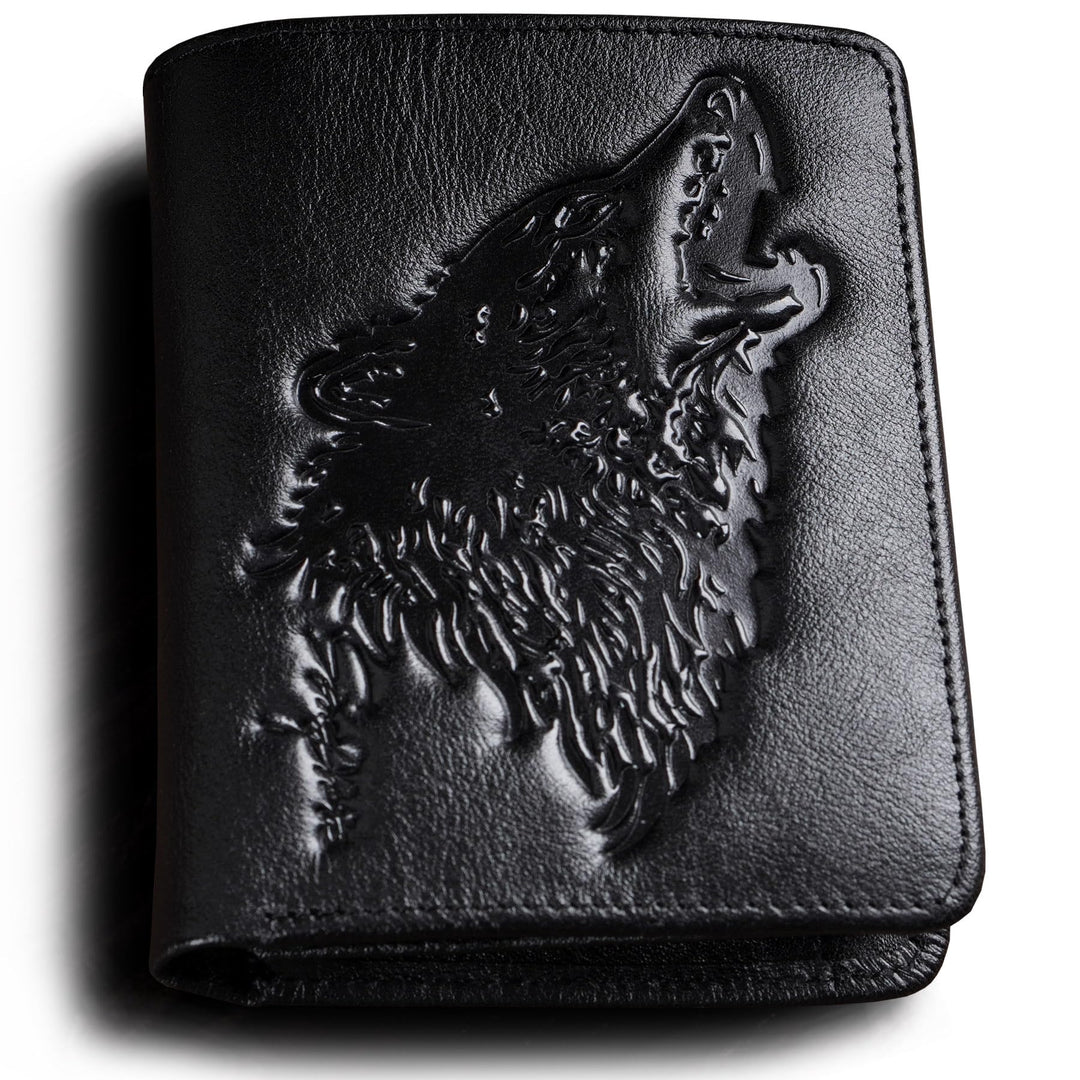 Wolf Geldbörse Herren Mit Münzfach,Portemonnaie Herren Leder,Portmonee RFID Schutz,Geschenk-Ideen Br
