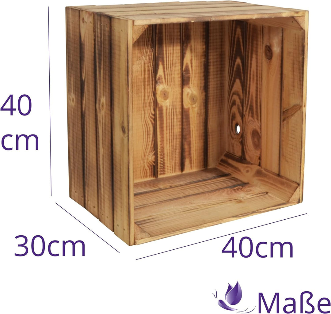 CHICCIE 3 Set Weinregal Wino aus Holz - Geflammt Holzkiste 3 Ohne