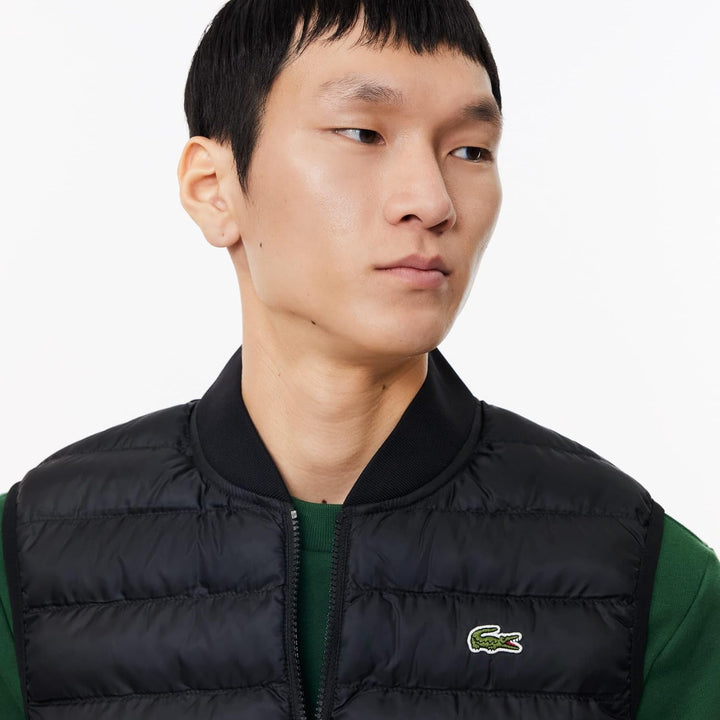 Lacoste Herren Ärmellose Daunenjacke L-XL Schwarz, L-XL Schwarz