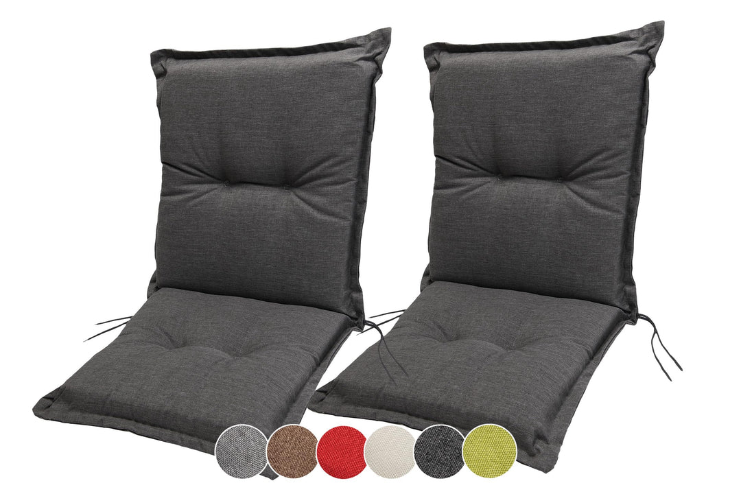 sunnypillow Stuhlauflagen Niedriglehner 100 x 50 (2er Set) - Gartenstuhlauflage Extra Dicke 9cm - Au