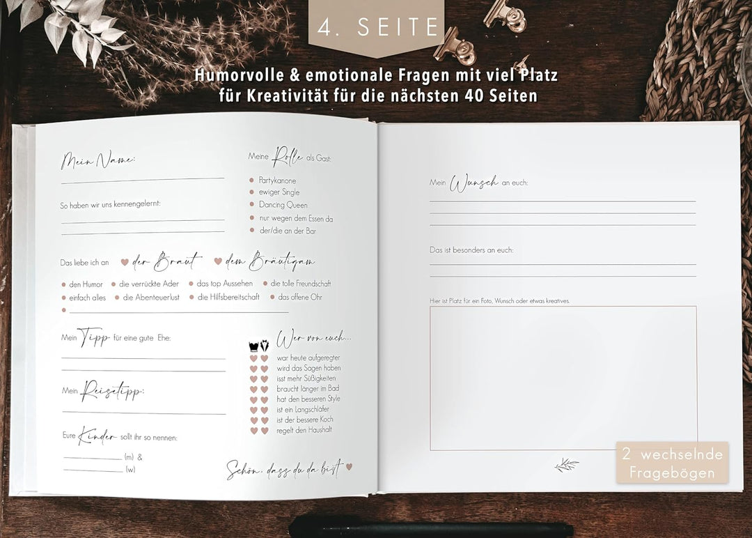 luftundliebe Gästebuch Hochzeit mit Fragen zum ausfüllen, Gästebuch, Hochzeit Gästebuch, Vintage, Go