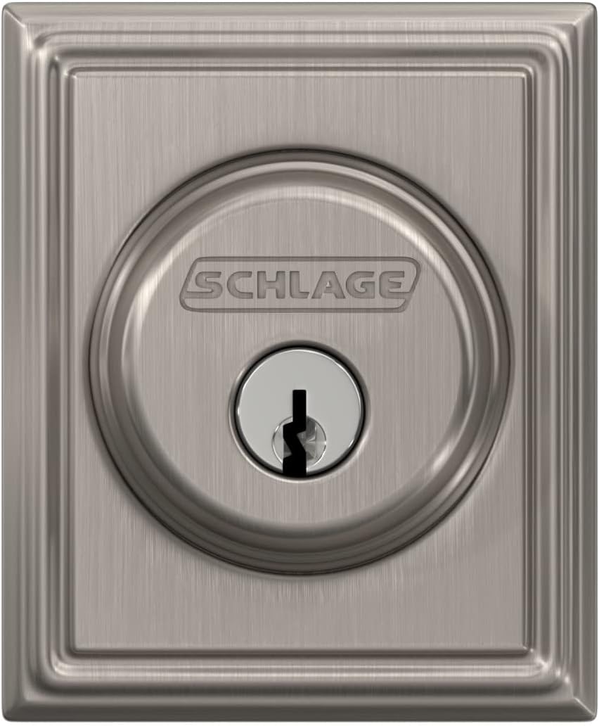 Schlage Riegelschloss mit Addison Zierleiste, Nickel satiniert (B60 N ADD 619) Satin / Nickelfarben