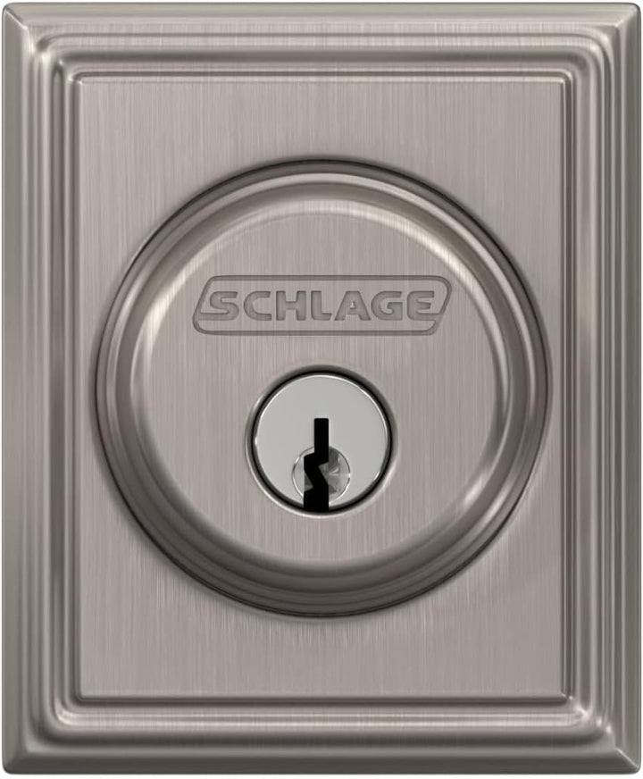 Schlage Riegelschloss mit Addison Zierleiste, Nickel satiniert (B60 N ADD 619) Satin / Nickelfarben