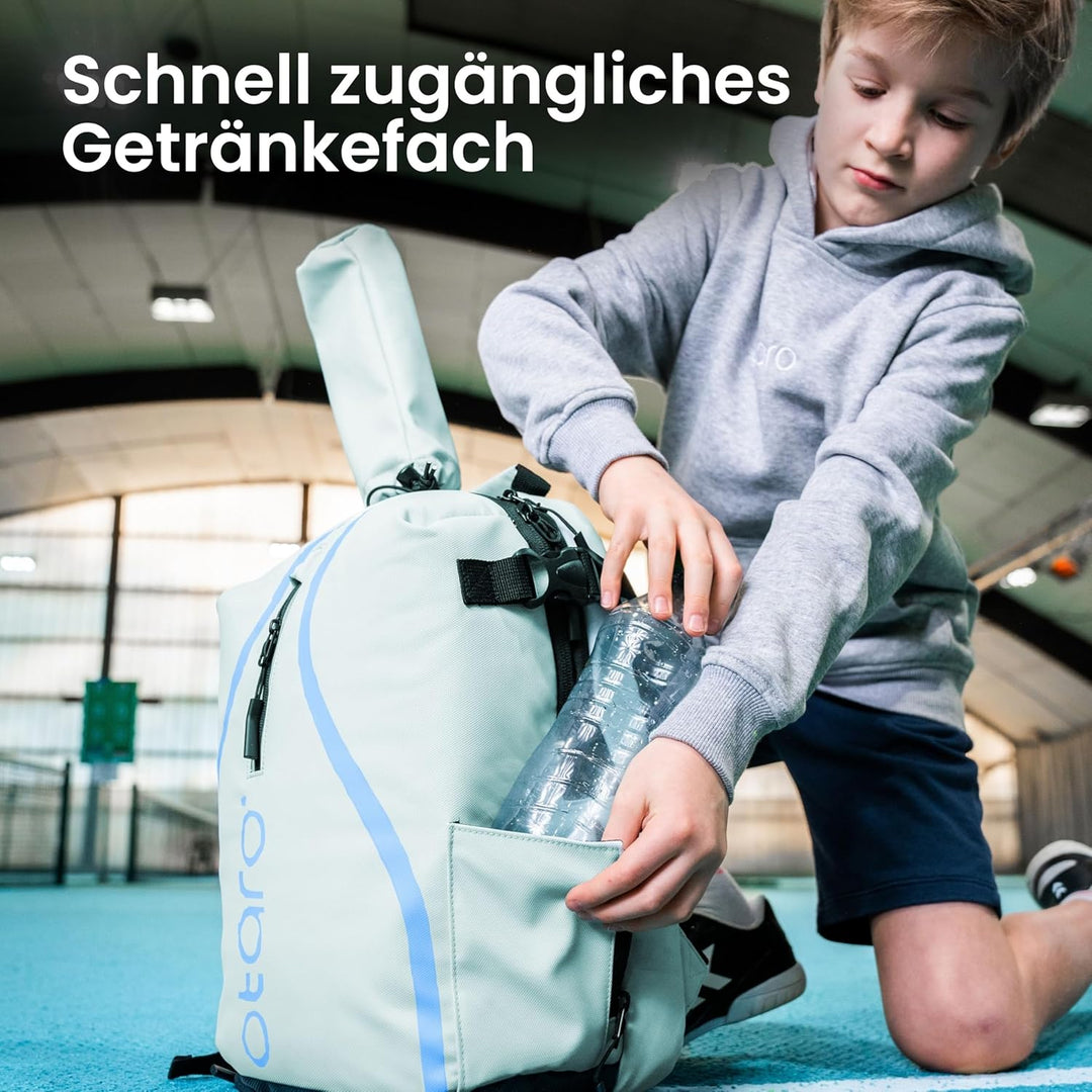 Otaro Tennisrucksack Kinder (19L) | Premium | Inkl. Separierten Schuhfach & Schlägerschutz | Deutsch