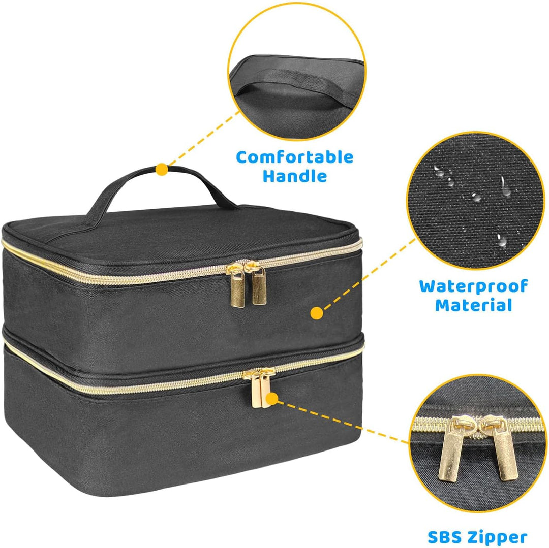 Nagellack Organizer Tasche, Doppelschicht Nagellack Aufbewahrung Box, Organizer Koffer für Nageldesi