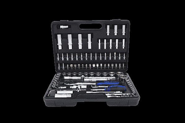 KS Tools 918.0796 1/4 Zoll + 1/2 Zoll CHROMEplus Steckschlüssel-Satz | mit 2 Umschaltknarren, 45-Zah