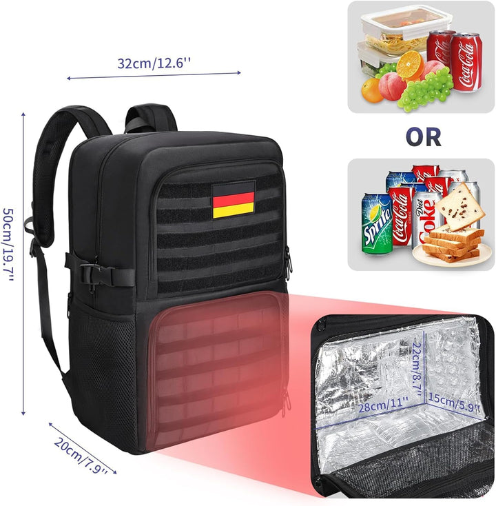 BERTASCHE Lunch Rucksack, Arbeit Rucksack mit Isoliertem Kühlfach, 17,3 Zoll Laptop Rucksack für Her